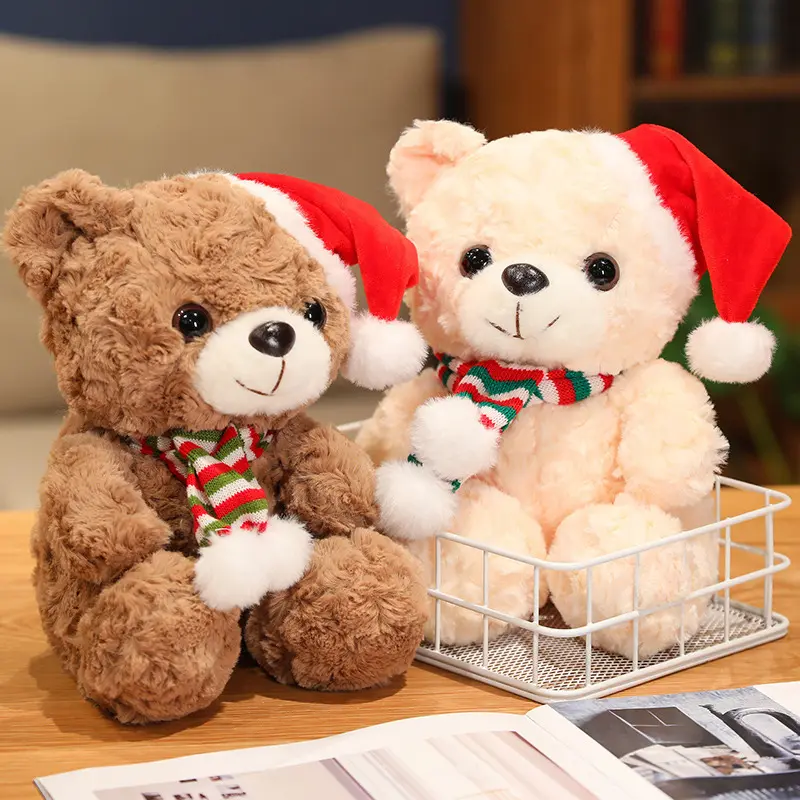 Cute scarf Teddy bear Christmas Bear plush toy holiday decoration gift