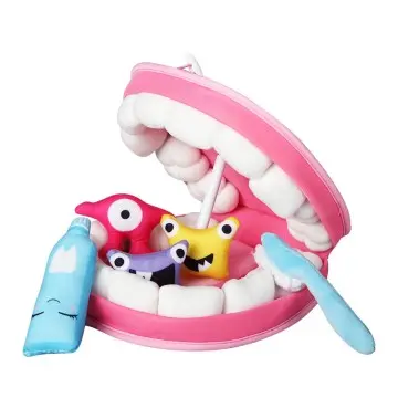 Tooth bacteria toy baby plush toy early education teeth brushing plush toy for toddlers