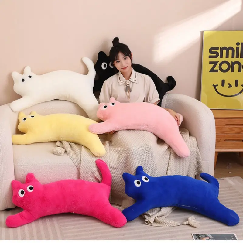 Cat throw pillow Plush cat toy living room cushion animal pillow