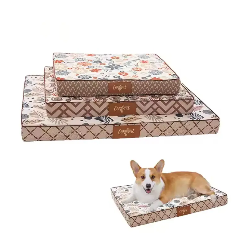 Custom Luxury Rectangle Memory Foam Dog Crate Bed Mattress Dog Bed