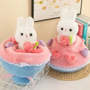 Plush toy flower bouquet  Cute Princess Rabbit transform flower bouquet cartoon toy Valentine gift