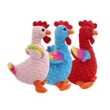 Wholesale soft rooster animal squeaky dog chew stuffed plush toys