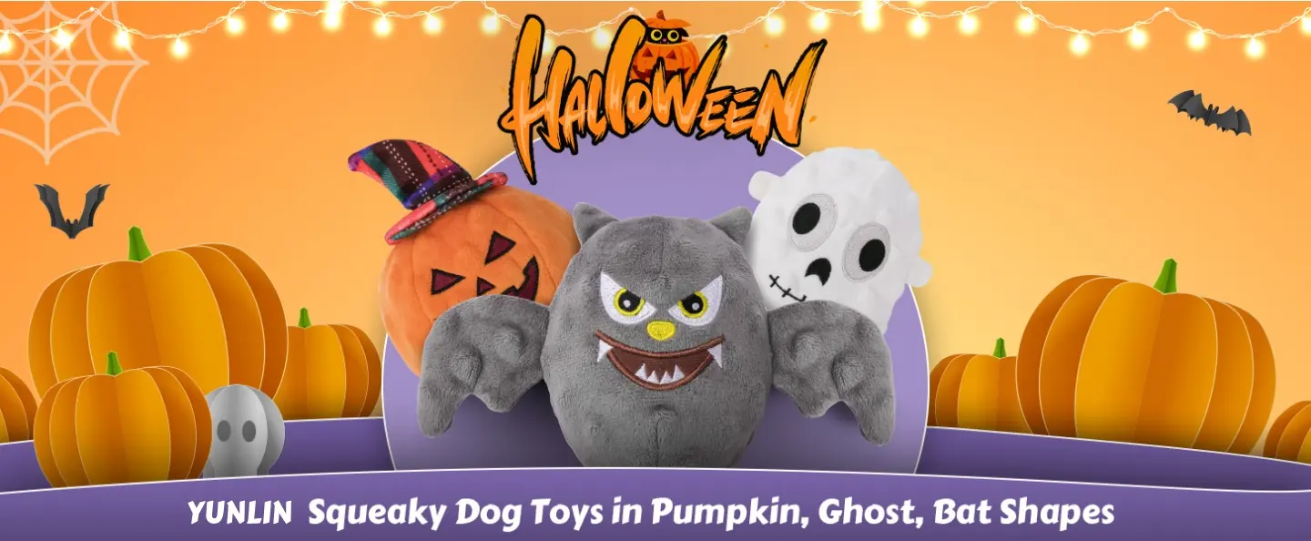 Halloween Squeaky Plush Toys Set for Dogs