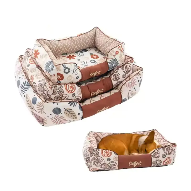 Manufacturer Custom Luxury Comfy Rectangle Breathable Pet Cat Dog Bed