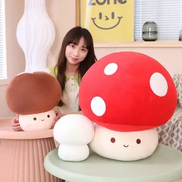 Cute shiitake mushroom throw pillows kids mushroom plush toy cushions