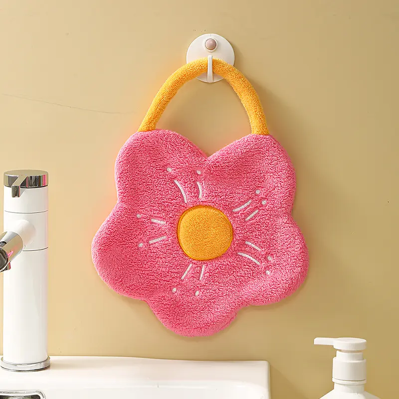  Coral velvet hand towels 
