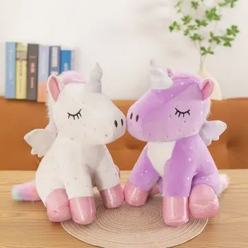 Cute sitting unicorn plush toys soft throw pillows girl birthday gifts