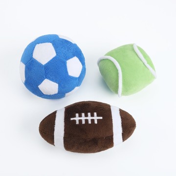 Factory price football tennis rugby puppy training chew dog plush toys