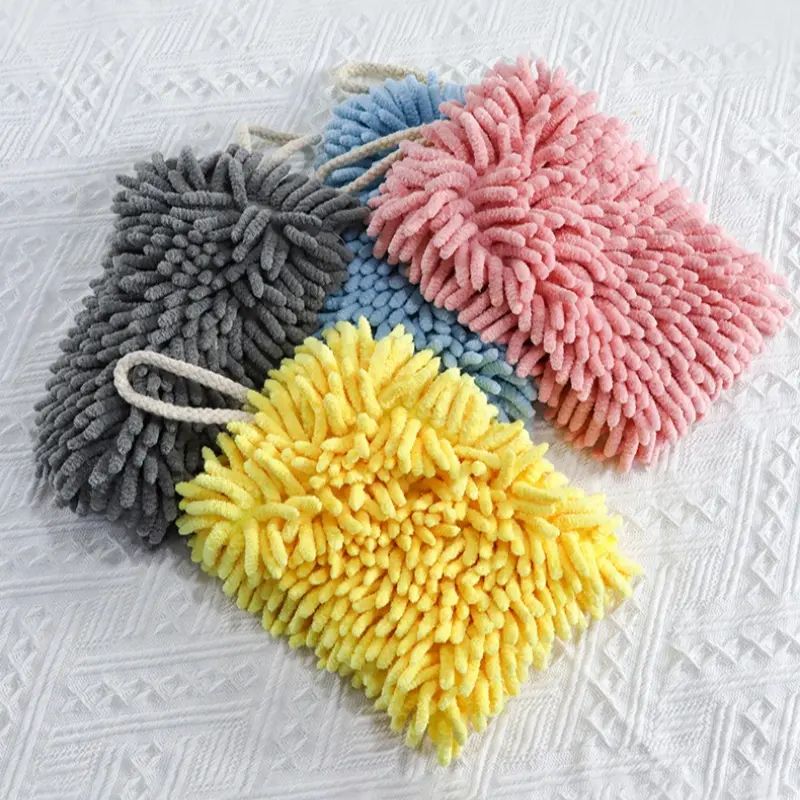 Chenille square hand towels Bathroom kitchen absorbent hand towels