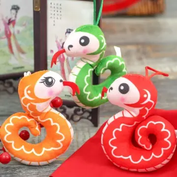 Printed snake pendant Snake Year mascot plush toys zodiac pendant