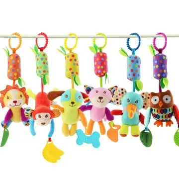 Colorful animal plush wind chimes toy bed trolley plush toys pendant
