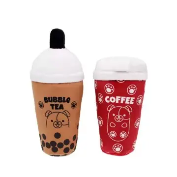 Manufacturer Coffee Cup Design Stuffed Plush Pet Toys Squeaky Dog Toys