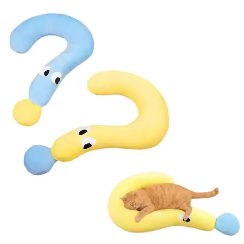 Pet Question Mark Shape Pillow Dog Calming Pillow Washable Neck Pillow