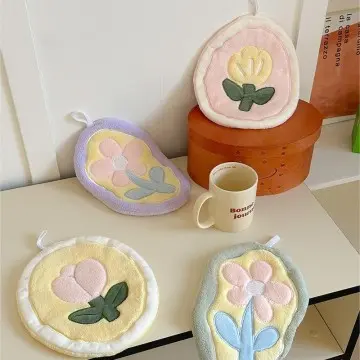 Coral velvet flower hand wipes Kitchen soft absorbent thick hand wipes