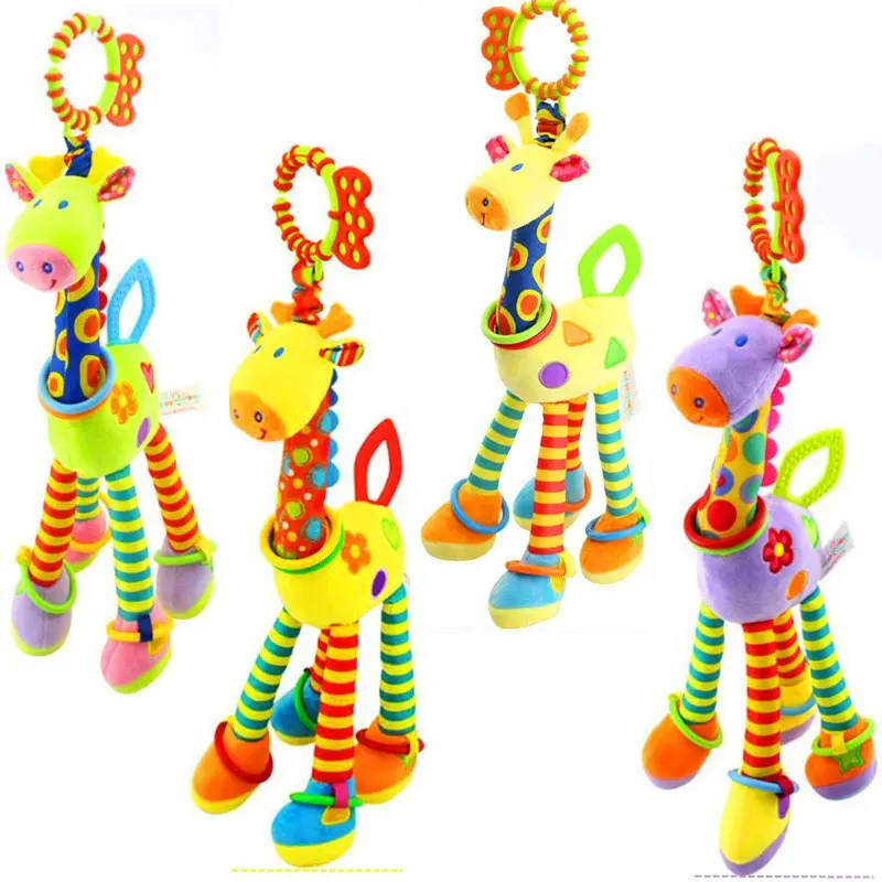 Giraffe plush toy bed hanger baby soothing toys stroller pendant