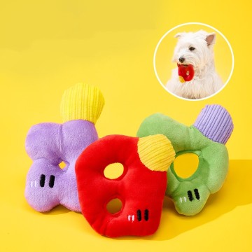 YUNLIN custom letter plush dog toys pet chew squeaker soft toys