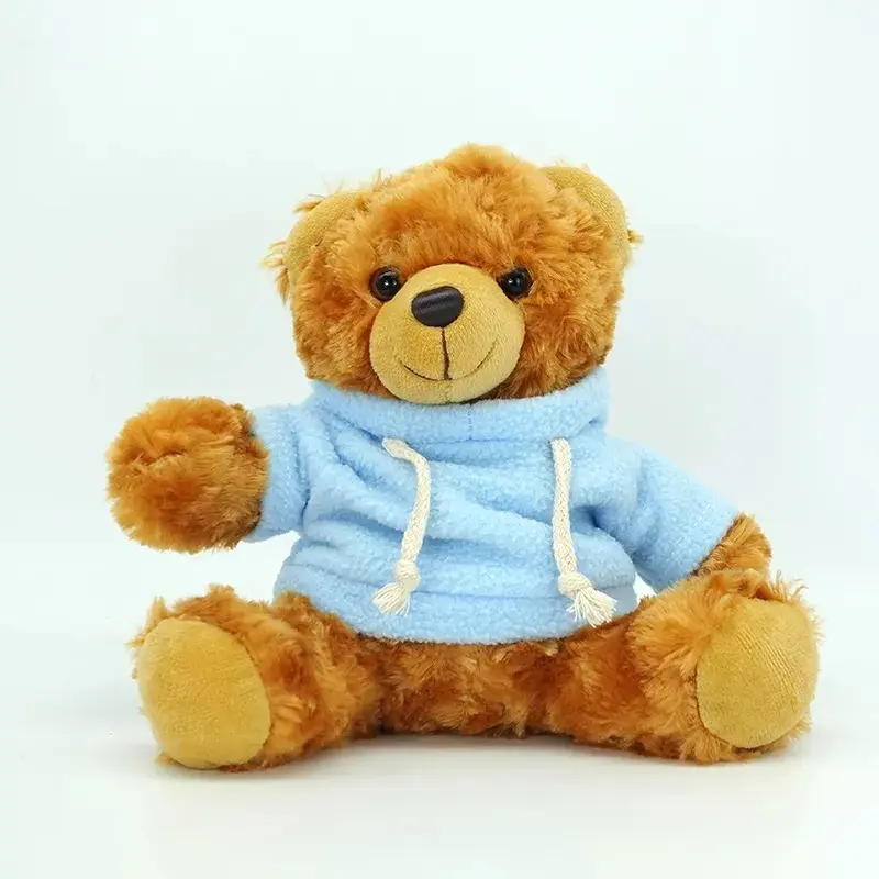 Custom logo 7inch plush bear with sublimation shirt teddy bear toys with T-shirt plush toy with logo T-shirt