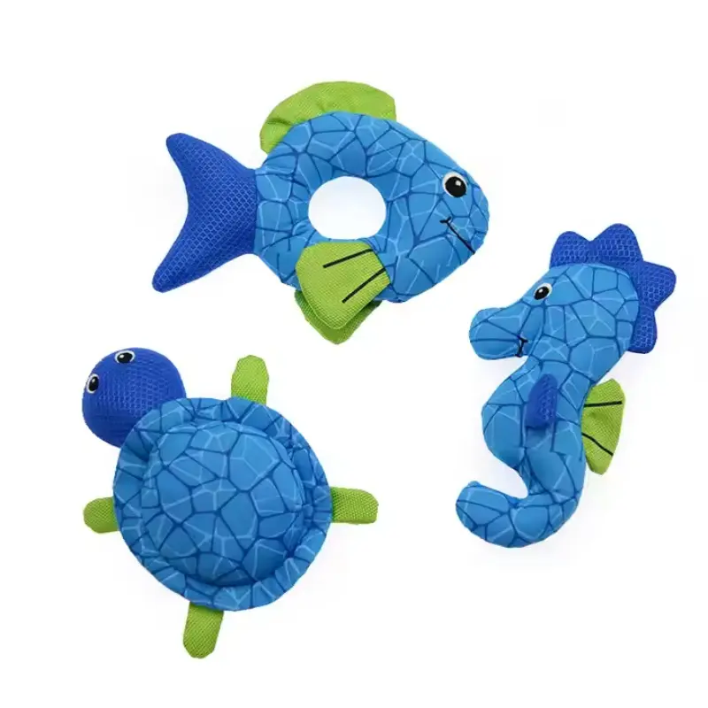Ocean Animal Shape Design Puppy Toys Plush Squeaky Pet Toys Dog Toys