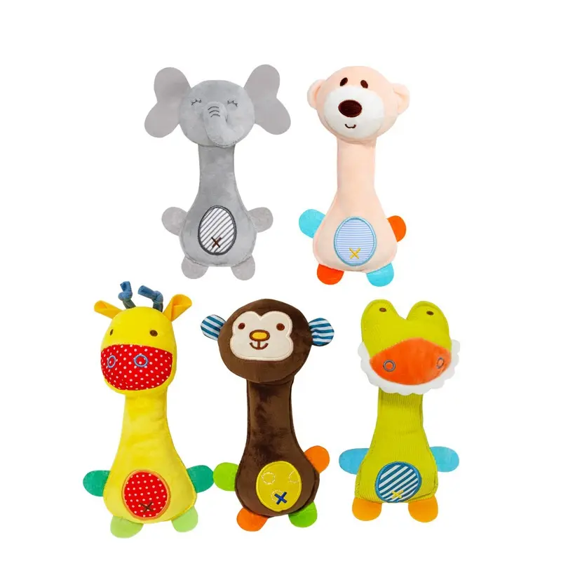 Baby toy pinch rattle stick Baby toy animal hand rattle soothing toys