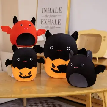 Halloween pumpkin bat throw pillow ba...