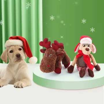 Custom Christmas dog elk chew squeaky holiday pet plush toys