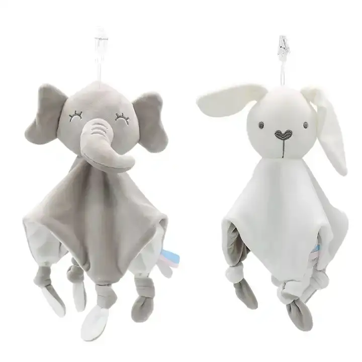 Super Soft Plush Soothing Sensory Elephant Security Baby Blanket Towel 