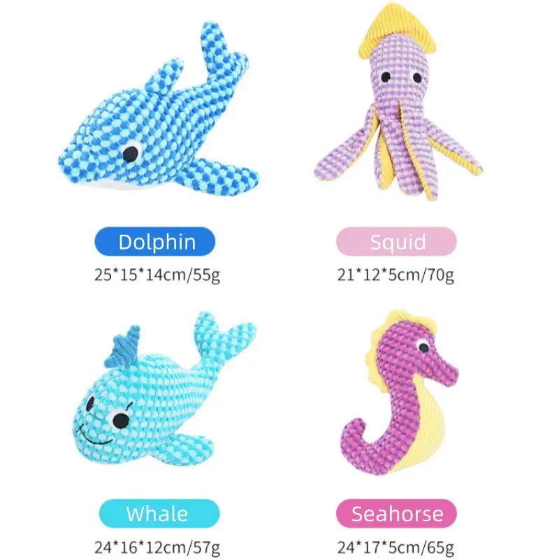 Sea animal plush toys for pets