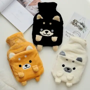 Cute cartoon dog plush hot water bottles cover removable bottle covers