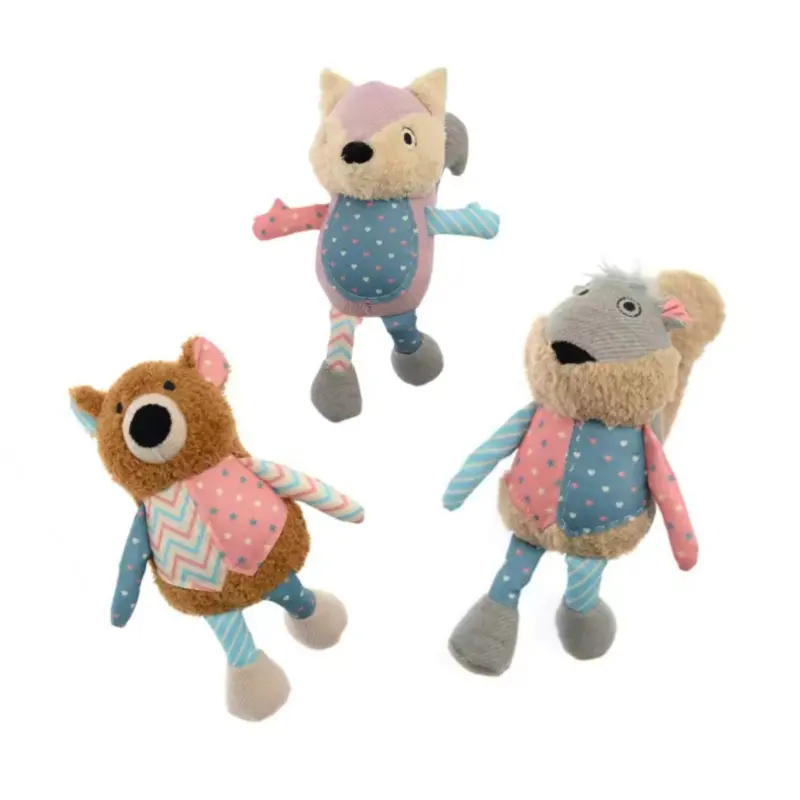 Colorful Plush Dog Toy 