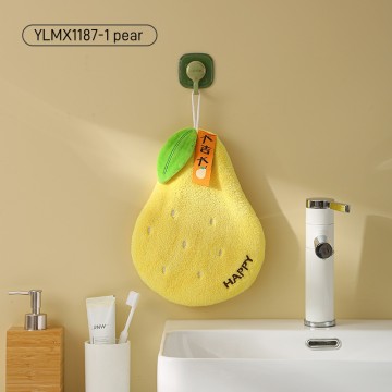 Fruit coral velvet hand towel kitchen thicken absorbent children towel