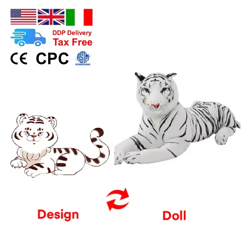 Chinese Little Tiger custom Mascot with Logo Cute Tiger Plush Toy Gifts stuffed animal toys