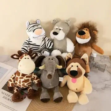 Forest animal plush toys giraffe tiger lion elephant plush toys