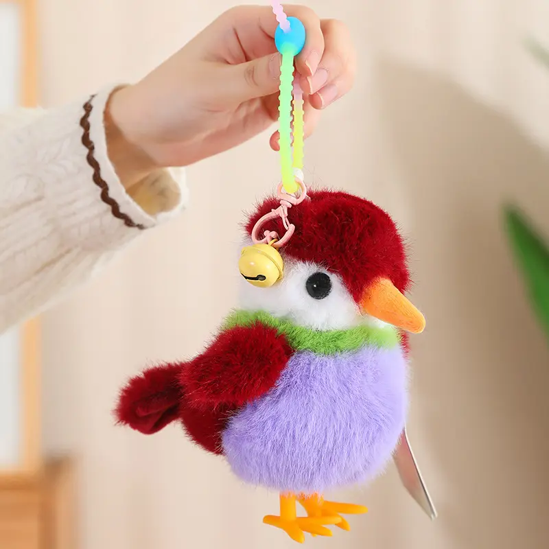 bird plush keychain pendant