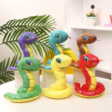 Simulated sequin snake plush toys The Year of the snake mascot animal