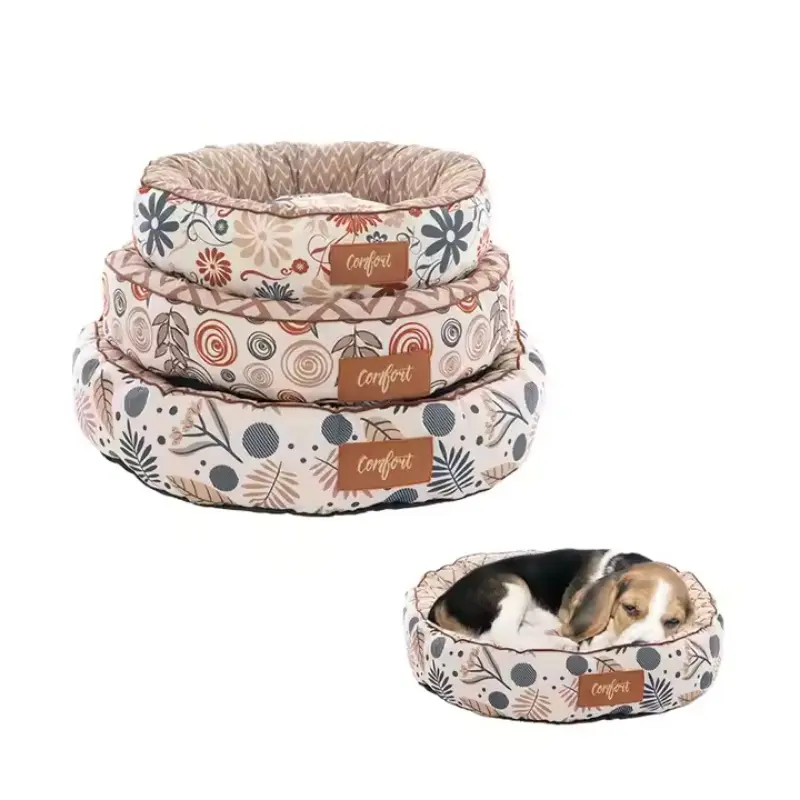 Manufacturer Custom New Design Round Comfy Washable Pet Cat Dog Bed