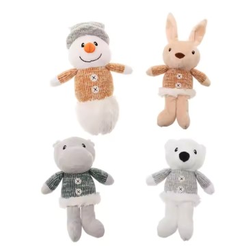 Wholesale Winter Sweater Animals Plush Pet Toy Stuffed Squeaky Dog Toy