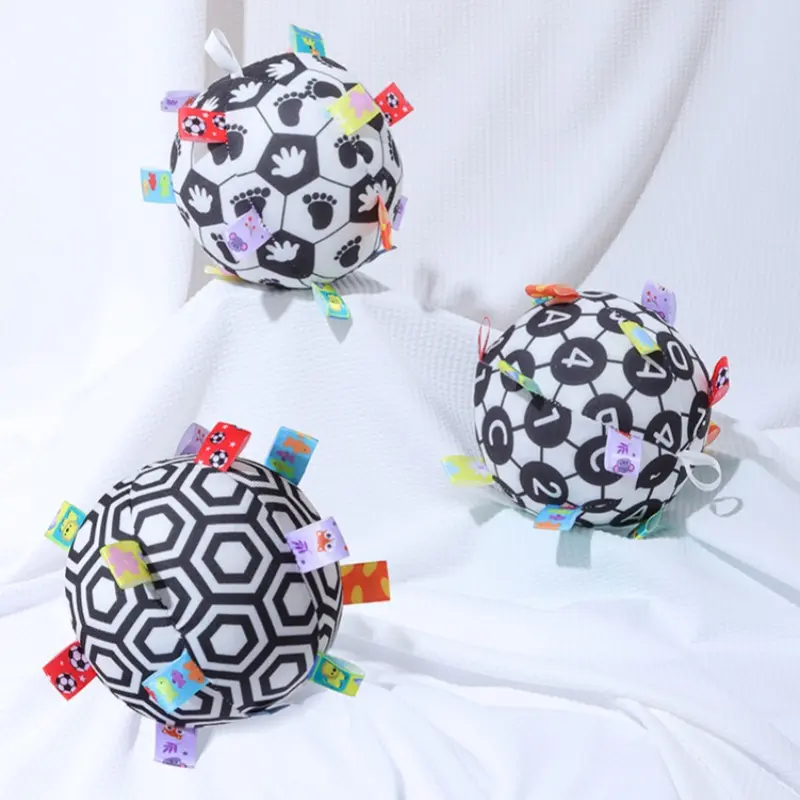 Baby hand grip ball baby black and white visual rattle ball sensory training toy cloth ball