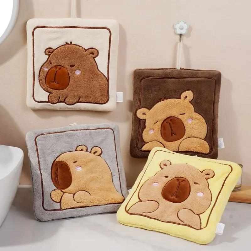 Capibala hand towel Thick coral velvet towel kitchen towel for kids