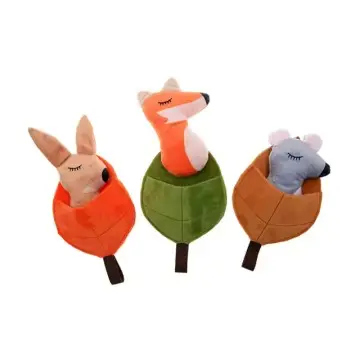 Custom Soft Animals in Leaf Stuffed Squeaky Pet Toys Plush Dog Toys