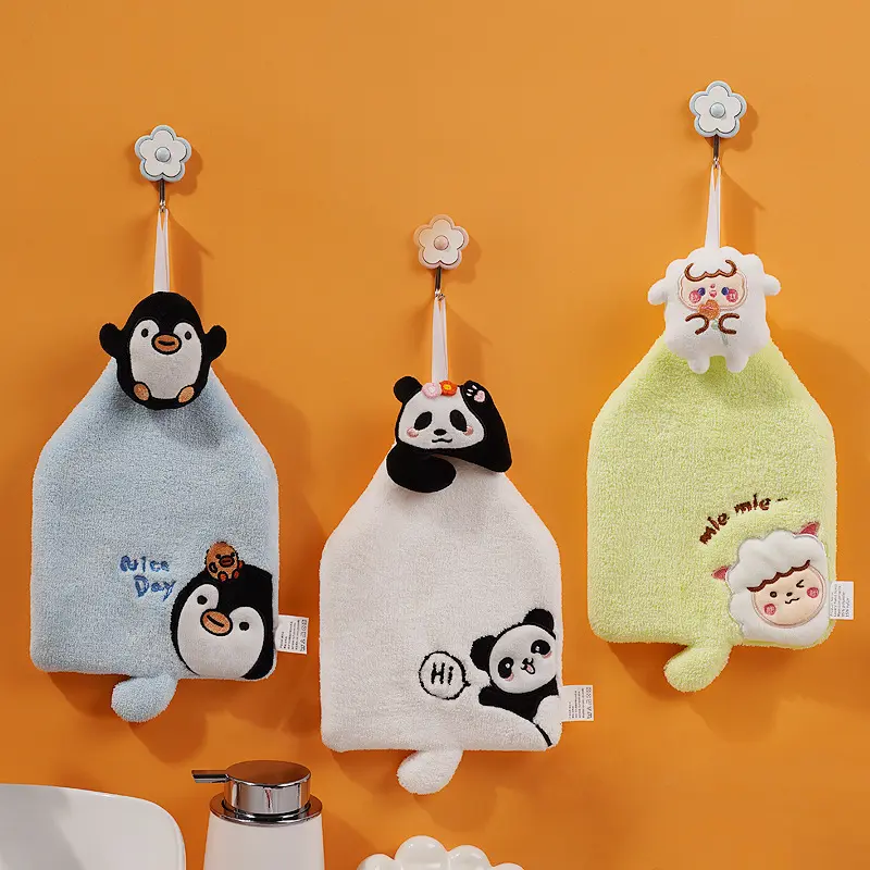 Cartoon hand towel absorbent quick-drying kitchen towel kid hand towel