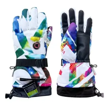 Rechargeable Batteries Waterproof Touchscreen Heated Gloves for Skiing
