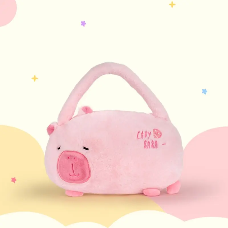 Plush animal capybara toy handbag daily plush bag birthday gift