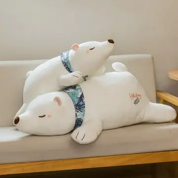 Polar bear plush toys cute soft girls sofa sleeping throw pillows