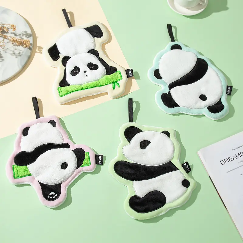 Panda hand towel thickened absorbent coral velvet kitchen handkerchief