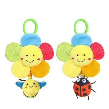 Baby pull vibrating toy flower music box wind chimes hanging crib