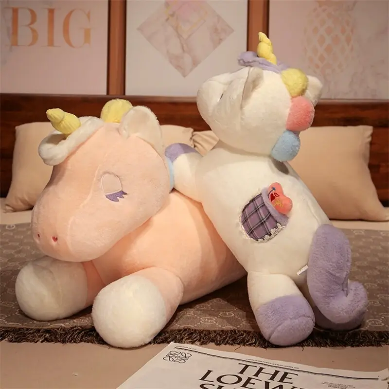 Unicorn plush toys throw pillow girl sleep toy birthday gift plush toy