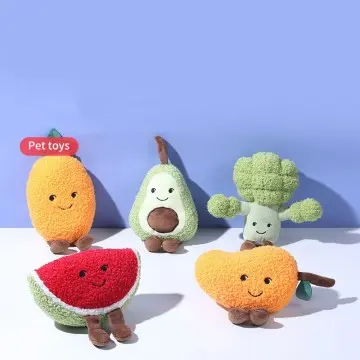 Wholesale pet dog squeaky toys fruit design chew dog toys