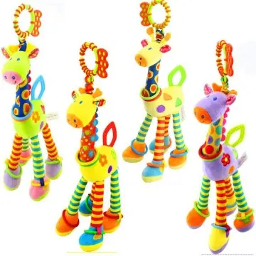 Giraffe plush toy bed hanger baby soothing toys stroller pendant