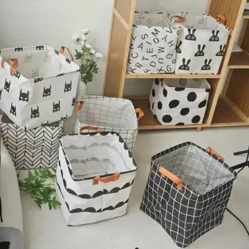 Foldable storage basket household fabric dirty clothes storage basket