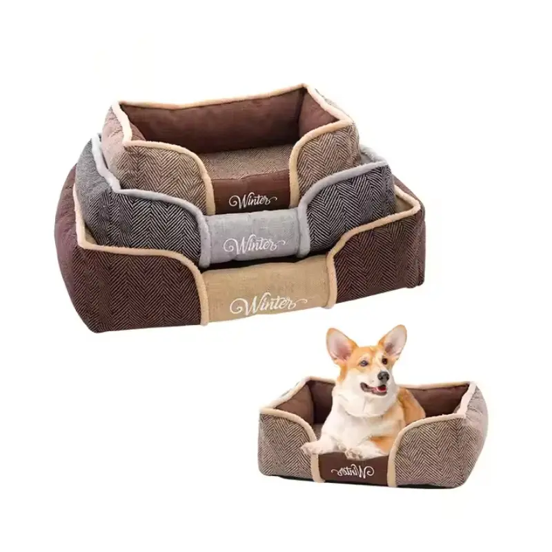 Manufacturer Wholesale Custom Soft Rectangle Washable Pet Cat Dog Bed